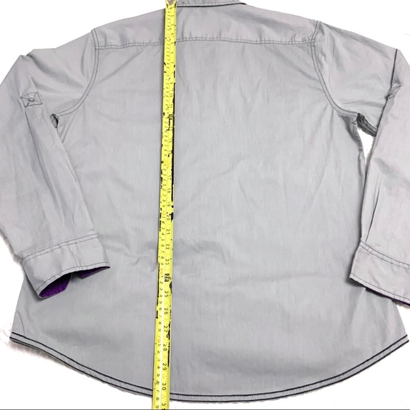 DRILL NYC Men’s Grey Button Down L/S Shirt w/Pockets + Great Details! NWOT - Picture 9 of 13
